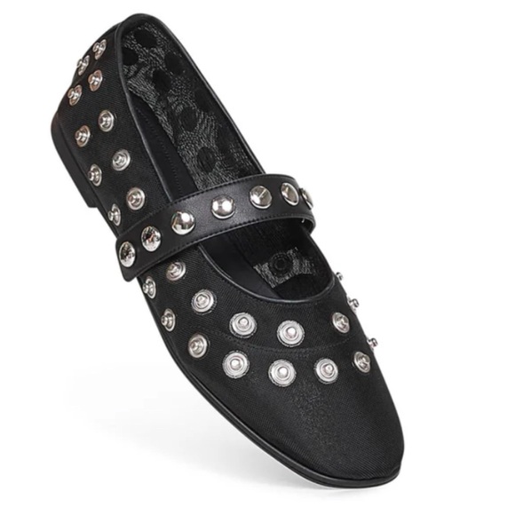 Stella McCartney Ryder mesh Ryder Popper-studded ballet flats